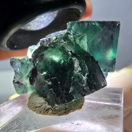 Phantom Fluorit Würfel Stufe, lila grün Okorusu, Namibia 29*23*15mm
