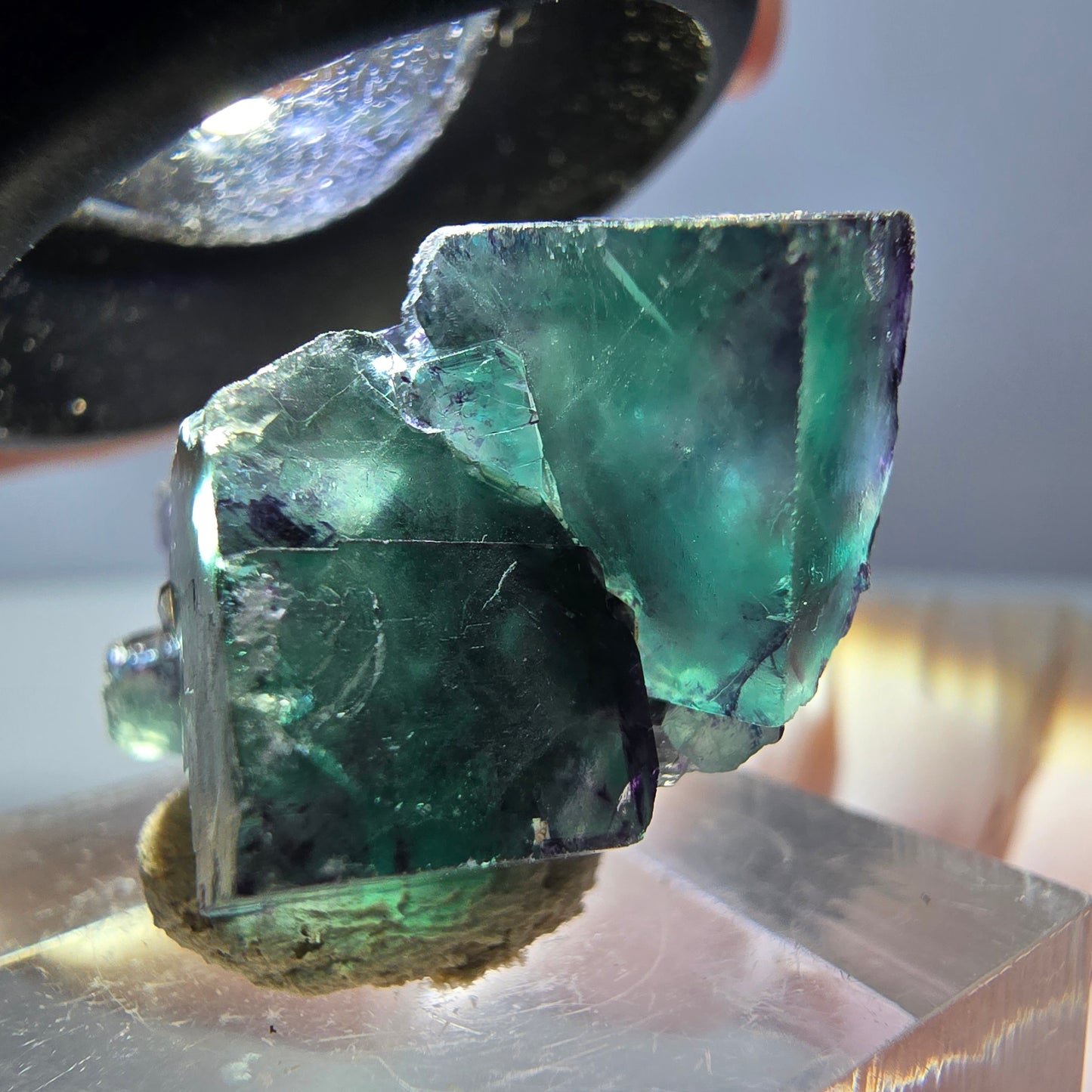Phantom Fluorit Würfel Stufe, lila grün Okorusu, Namibia 29*23*15mm