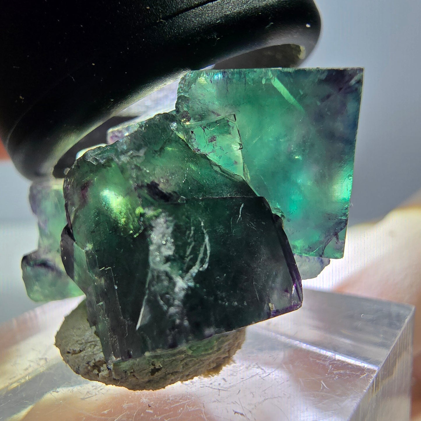 Phantom Fluorit Würfel Stufe, lila grün Okorusu, Namibia 29*23*15mm
