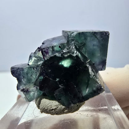 Phantom Fluorit Würfel Stufe, lila grün Okorusu, Namibia 29*23*15mm