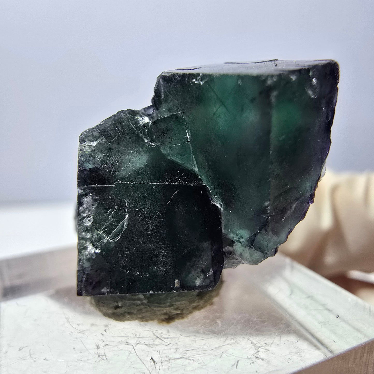 Phantom Fluorit Würfel Stufe, lila grün Okorusu, Namibia 29*23*15mm
