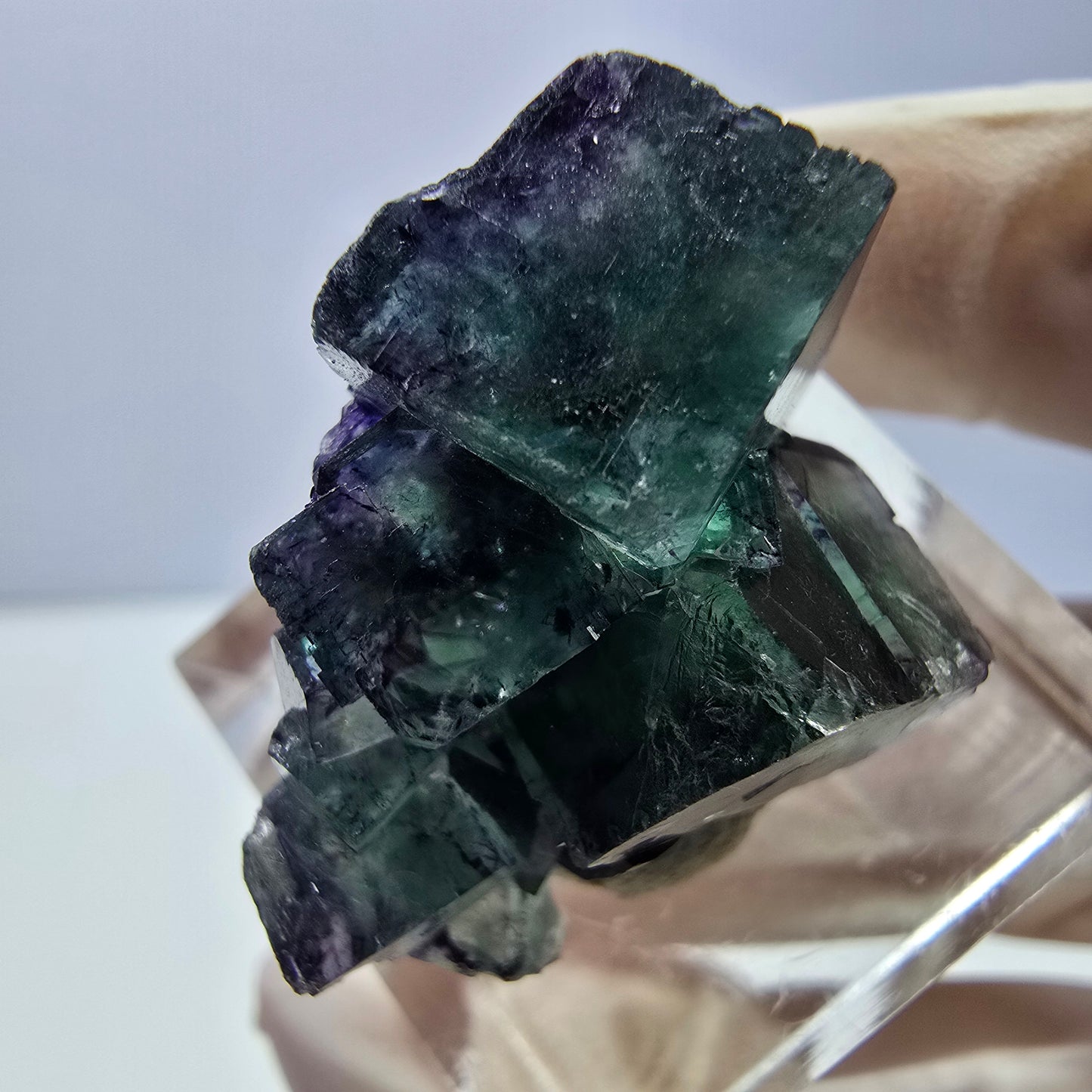 Phantom Fluorit Würfel Stufe, lila grün Okorusu, Namibia 29*23*15mm