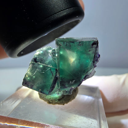 Phantom Fluorit Würfel Stufe, lila grün Okorusu, Namibia 29*23*15mm