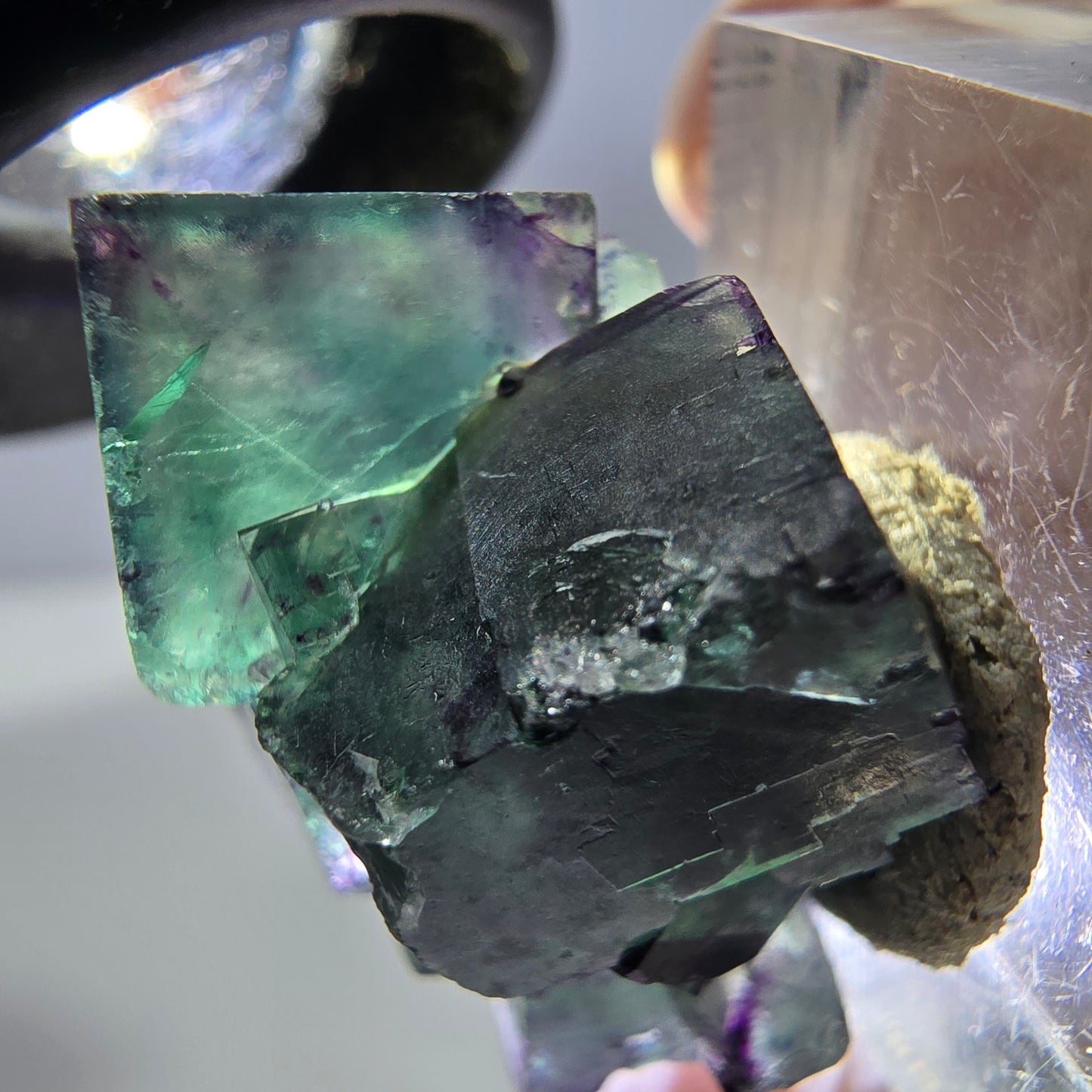 Phantom Fluorit Würfel Stufe, lila grün Okorusu, Namibia 29*23*15mm