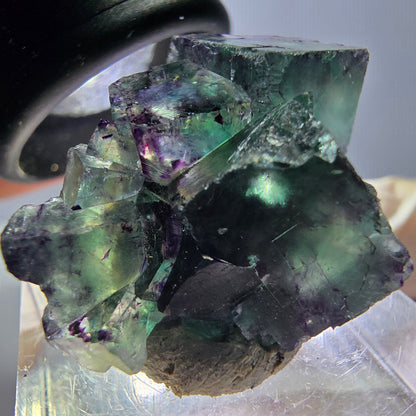 Phantom Fluorit Würfel Stufe, lila grün Okorusu, Namibia 29*23*15mm