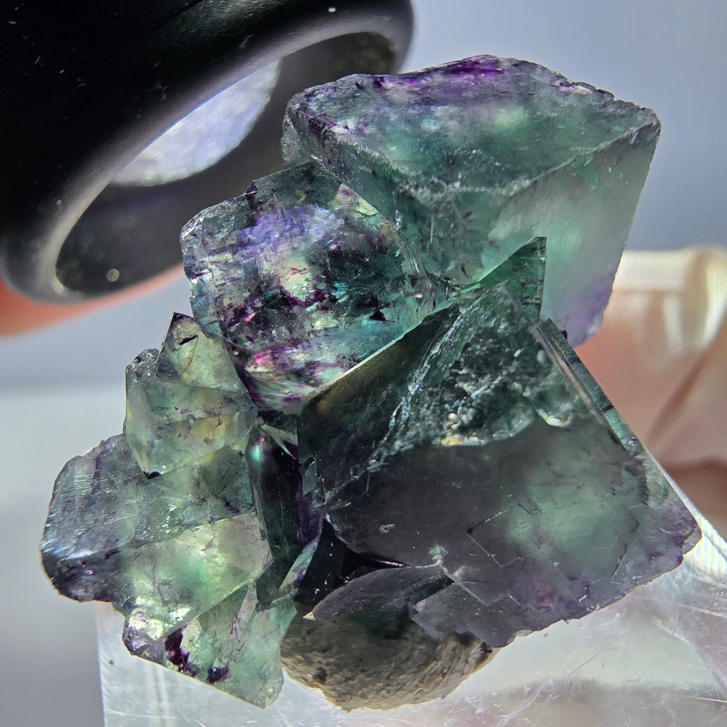 Phantom Fluorit Würfel Stufe, lila grün Okorusu, Namibia 29*23*15mm