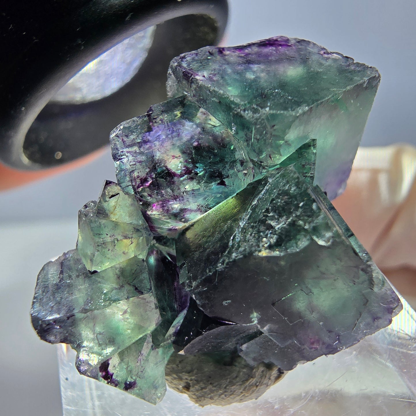 Phantom Fluorit Würfel Stufe, lila grün Okorusu, Namibia 29*23*15mm