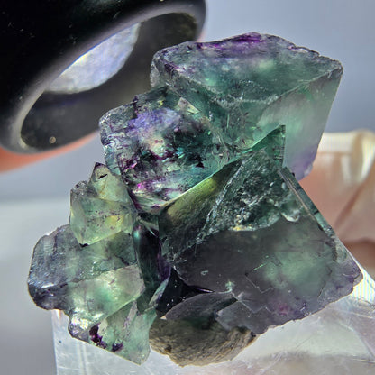 Phantom Fluorit Würfel Stufe, lila grün Okorusu, Namibia 29*23*15mm