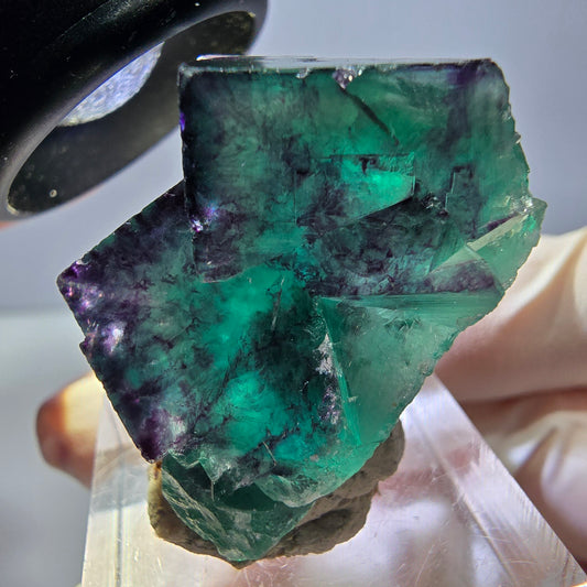 Phantom Fluorit Würfel Stufe, lila grün Okorusu, Namibia 32*25*20mm