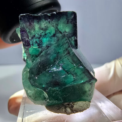 Phantom Fluorit Würfel Stufe, lila grün Okorusu, Namibia 32*25*20mm