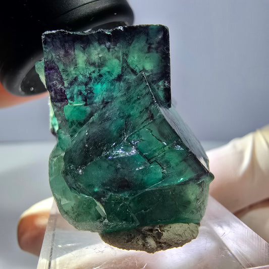 Phantom Fluorit Würfel Stufe, lila grün Okorusu, Namibia 32*25*20mm