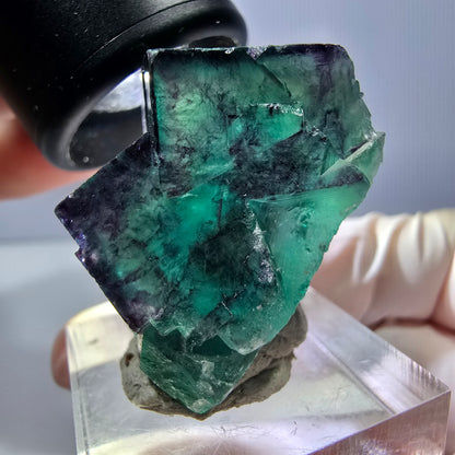 Phantom Fluorit Würfel Stufe, lila grün Okorusu, Namibia 32*25*20mm