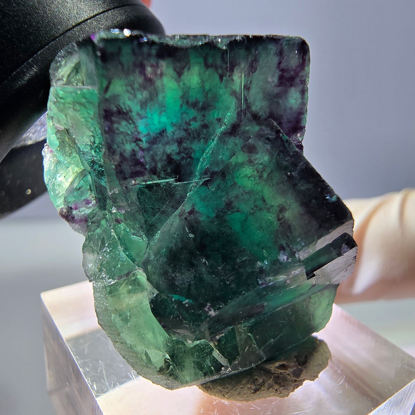 Phantom Fluorit Würfel Stufe, lila grün Okorusu, Namibia 32*25*20mm