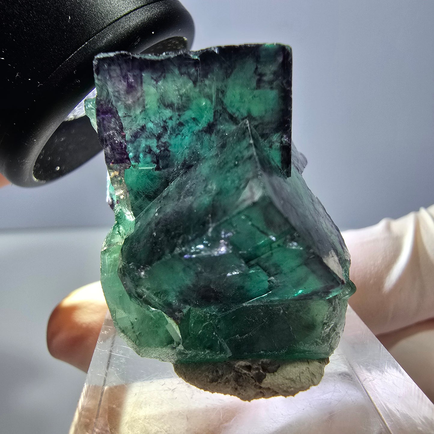 Phantom Fluorit Würfel Stufe, lila grün Okorusu, Namibia 32*25*20mm