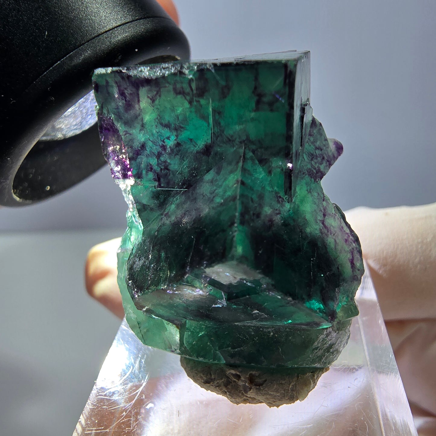 Phantom Fluorit Würfel Stufe, lila grün Okorusu, Namibia 32*25*20mm