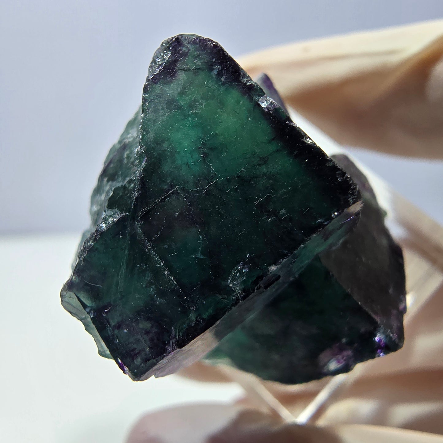 Phantom Fluorit Würfel Stufe, lila grün Okorusu, Namibia 32*25*20mm