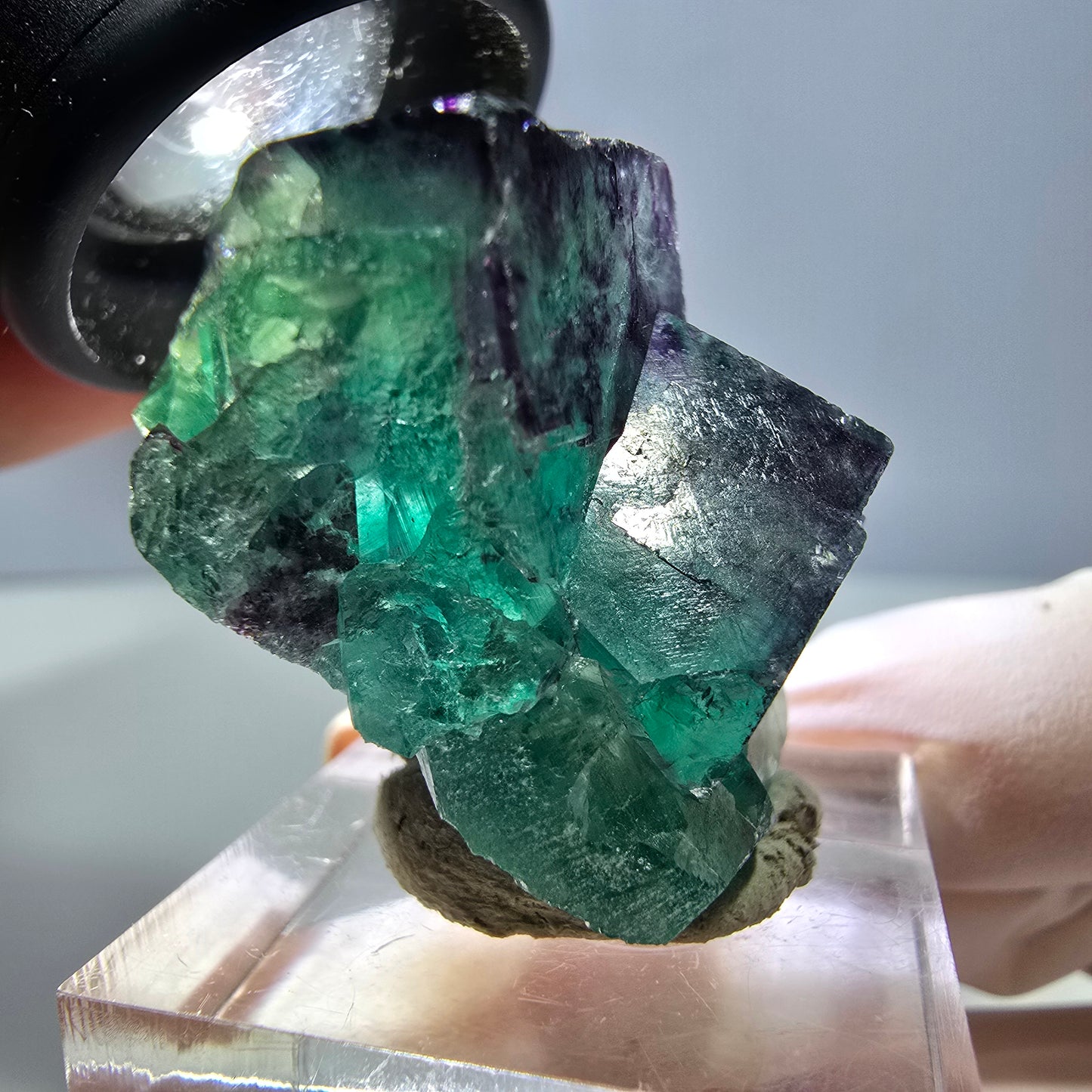 Phantom Fluorit Würfel Stufe, lila grün Okorusu, Namibia 32*25*20mm