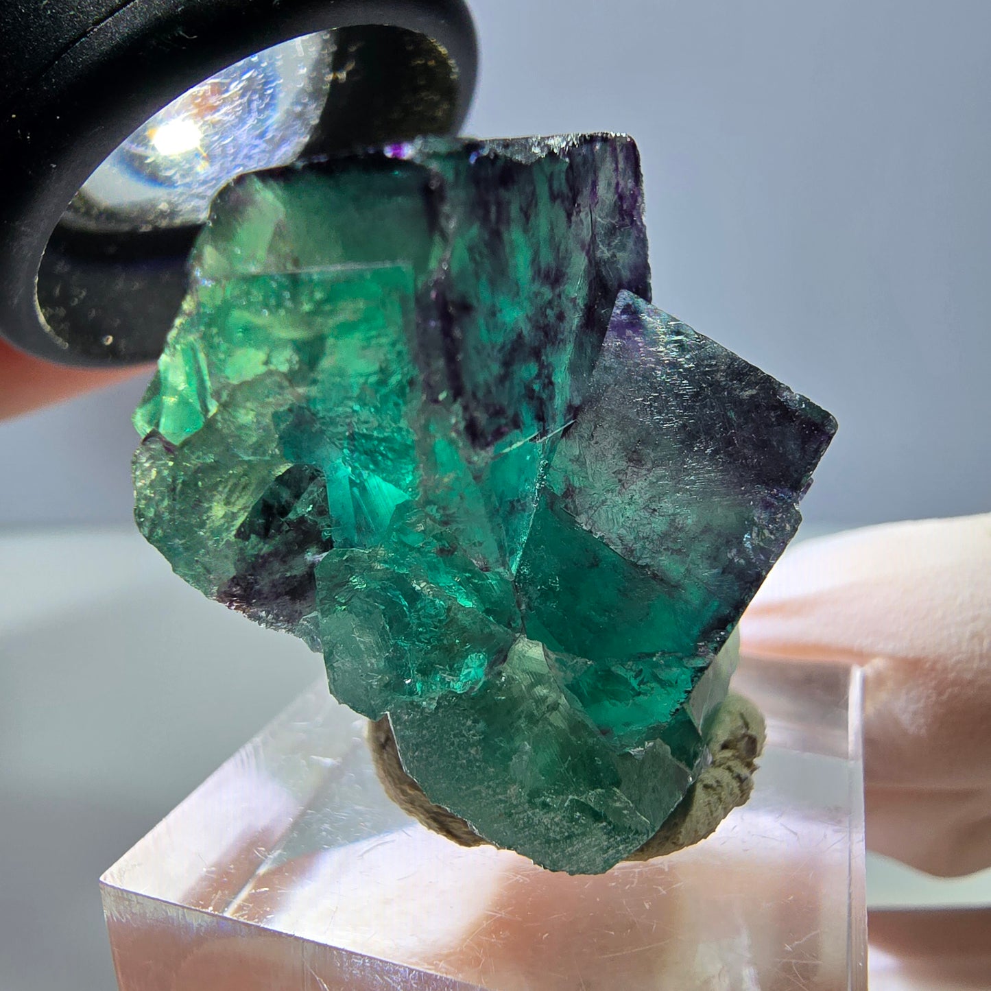 Phantom Fluorit Würfel Stufe, lila grün Okorusu, Namibia 32*25*20mm