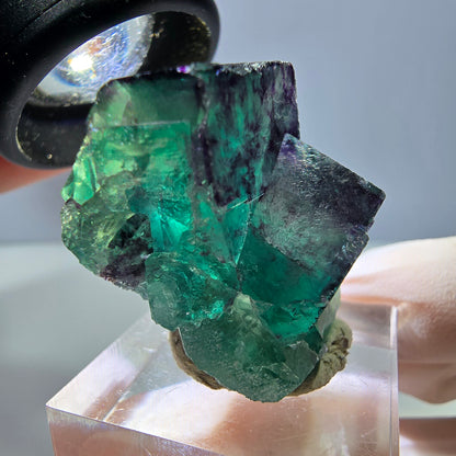 Phantom Fluorit Würfel Stufe, lila grün Okorusu, Namibia 32*25*20mm