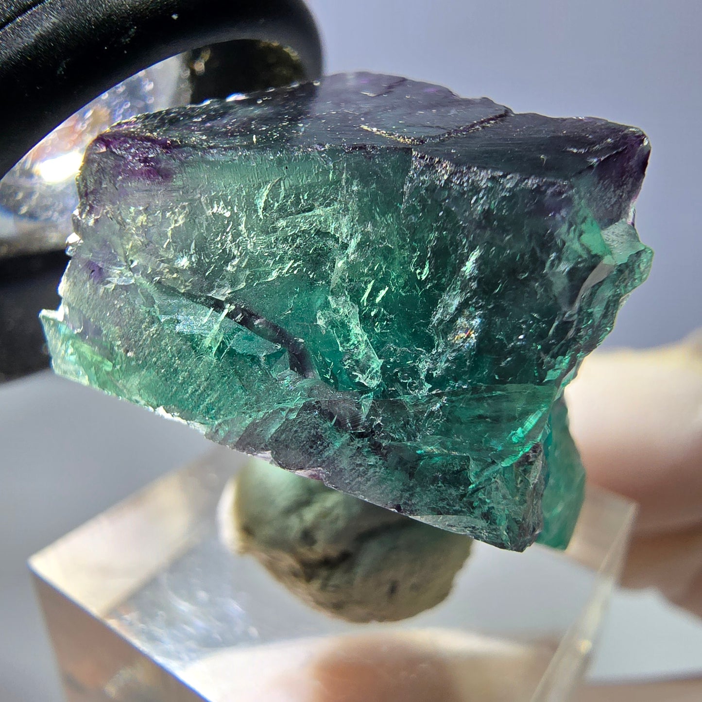 Phantom Fluorit Würfel Stufe, lila grün Okorusu, Namibia 32*25*20mm