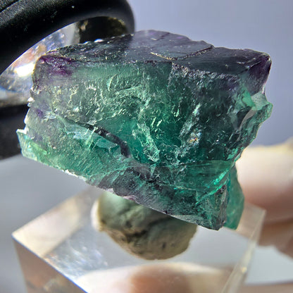 Phantom Fluorit Würfel Stufe, lila grün Okorusu, Namibia 32*25*20mm