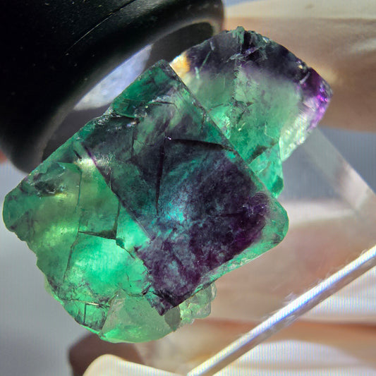 Phantom Fluorit Würfel Stufe, lila grün Okorusu, Namibia 29*20*14mm