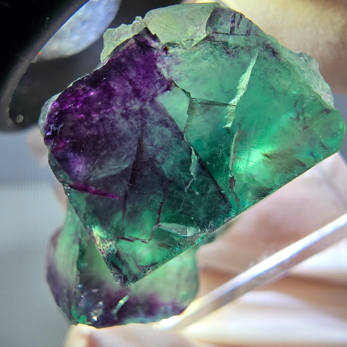 Phantom Fluorit Würfel Stufe, lila grün Okorusu, Namibia 29*20*14mm