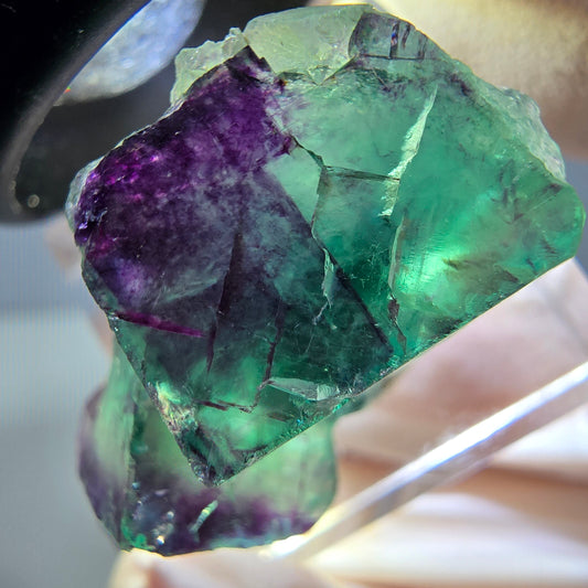 Phantom Fluorit Würfel Stufe, lila grün Okorusu, Namibia 29*20*14mm