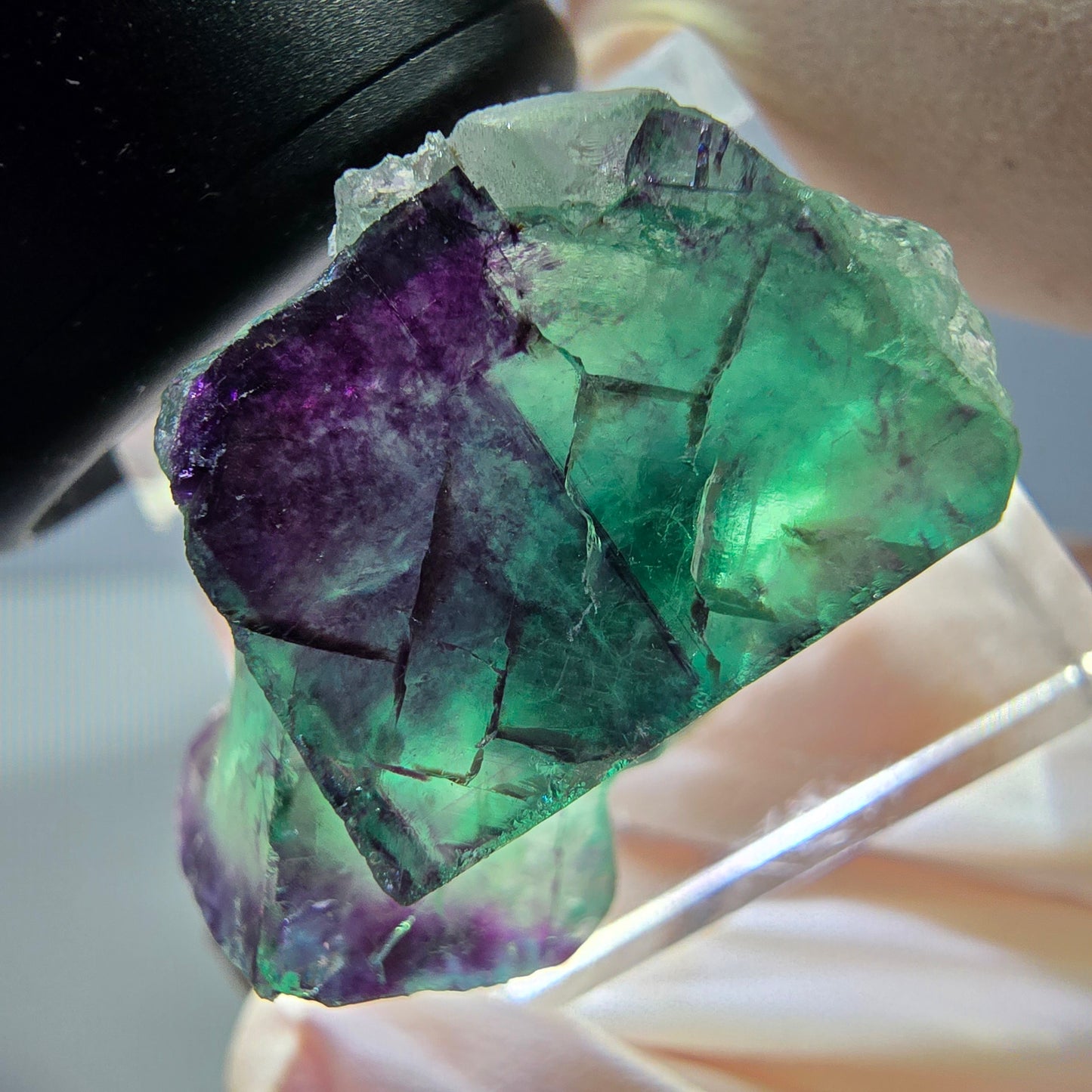 Phantom Fluorit Würfel Stufe, lila grün Okorusu, Namibia 29*20*14mm