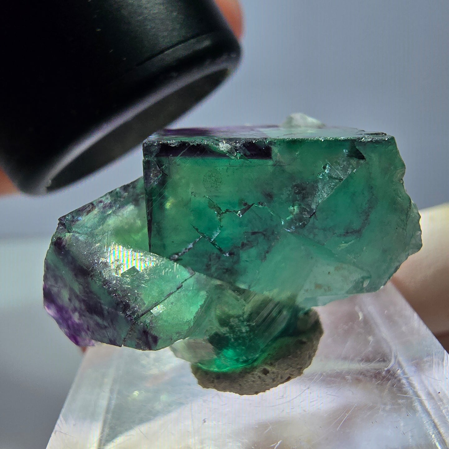 Phantom Fluorit Würfel Stufe, lila grün Okorusu, Namibia 29*20*14mm