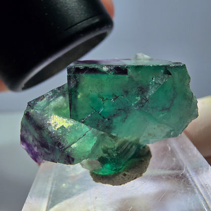 Phantom Fluorit Würfel Stufe, lila grün Okorusu, Namibia 29*20*14mm
