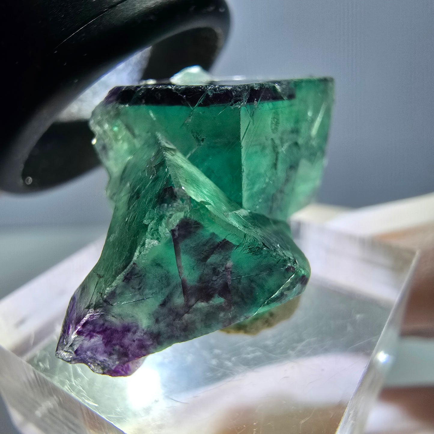 Phantom Fluorit Würfel Stufe, lila grün Okorusu, Namibia 29*20*14mm