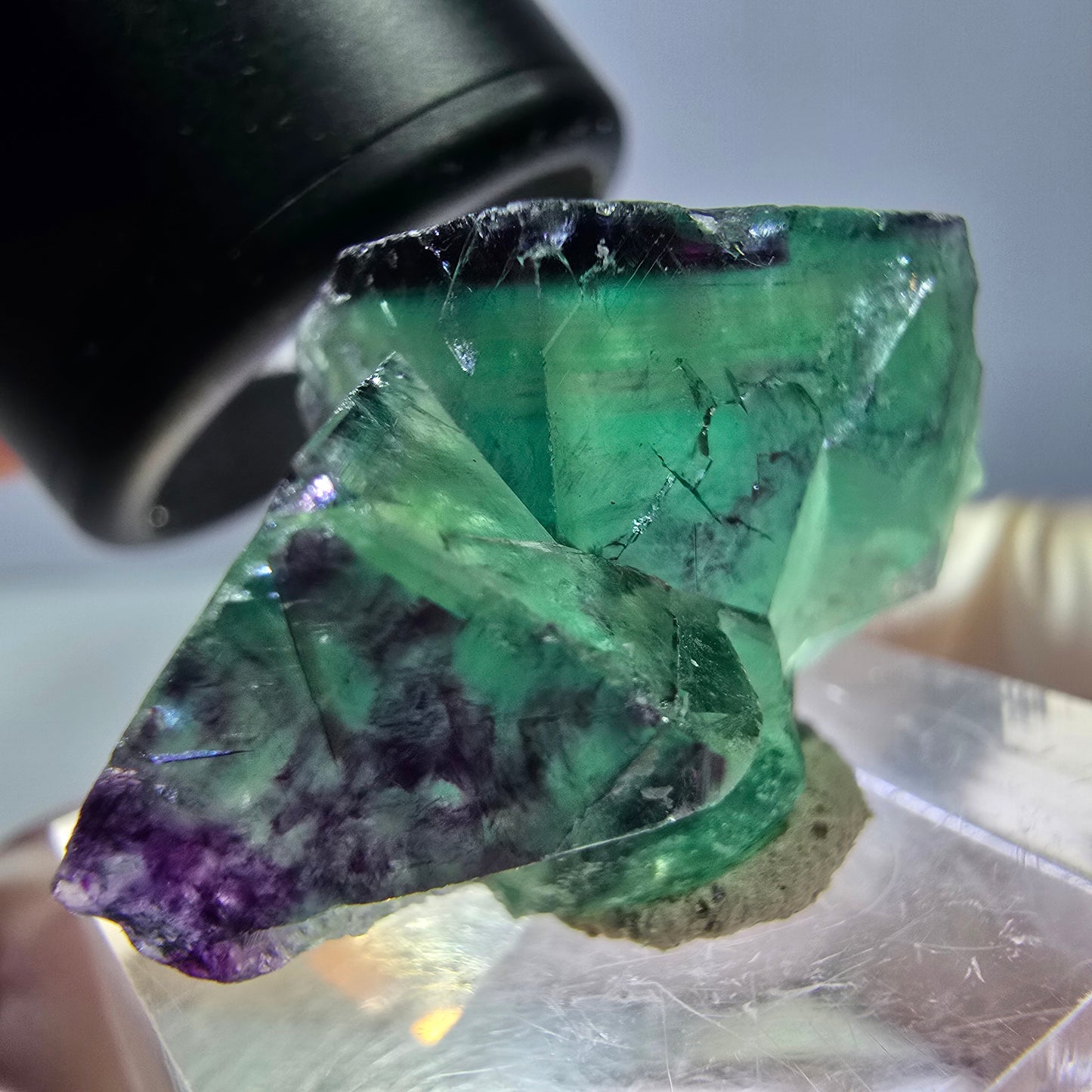 Phantom Fluorit Würfel Stufe, lila grün Okorusu, Namibia 29*20*14mm