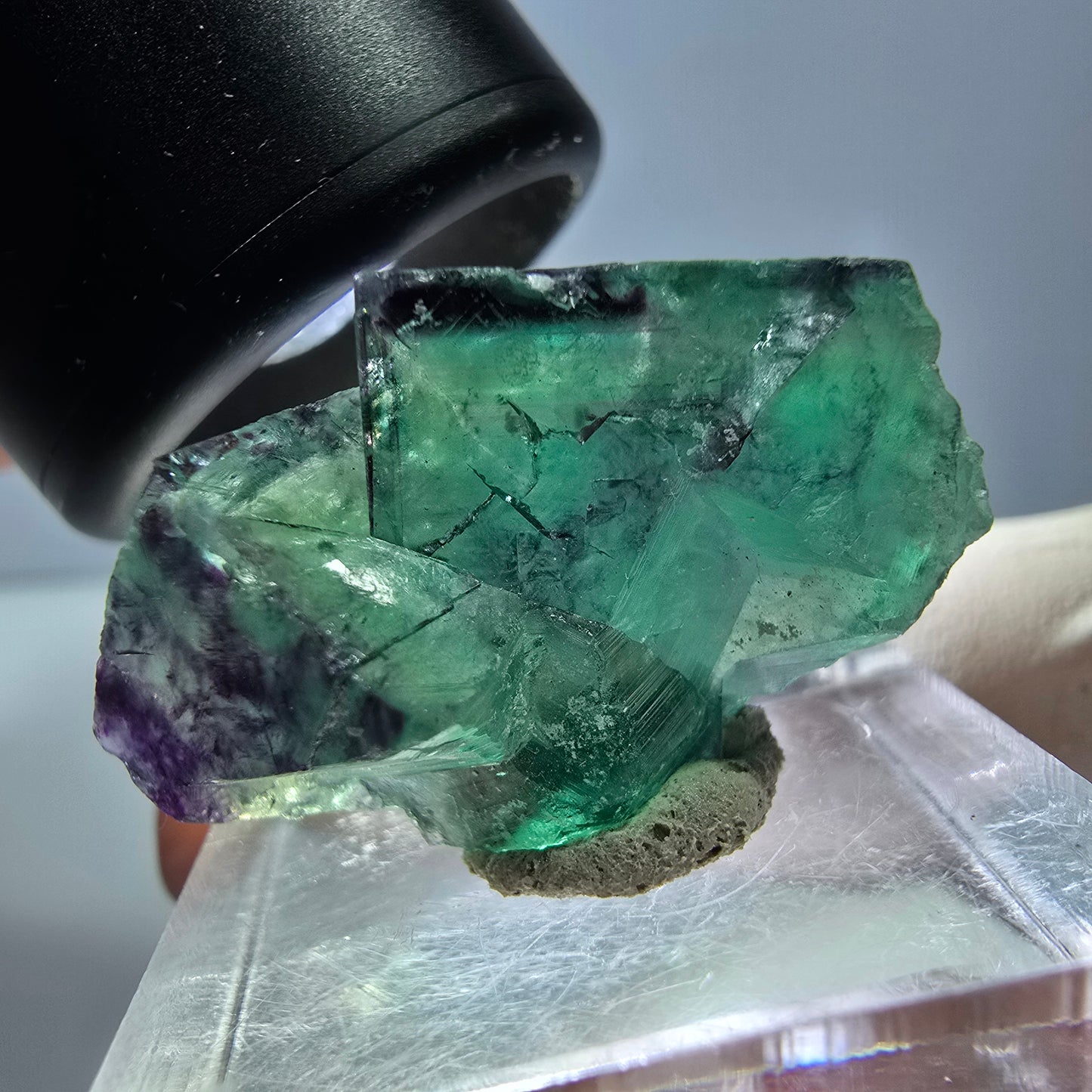 Phantom Fluorit Würfel Stufe, lila grün Okorusu, Namibia 29*20*14mm