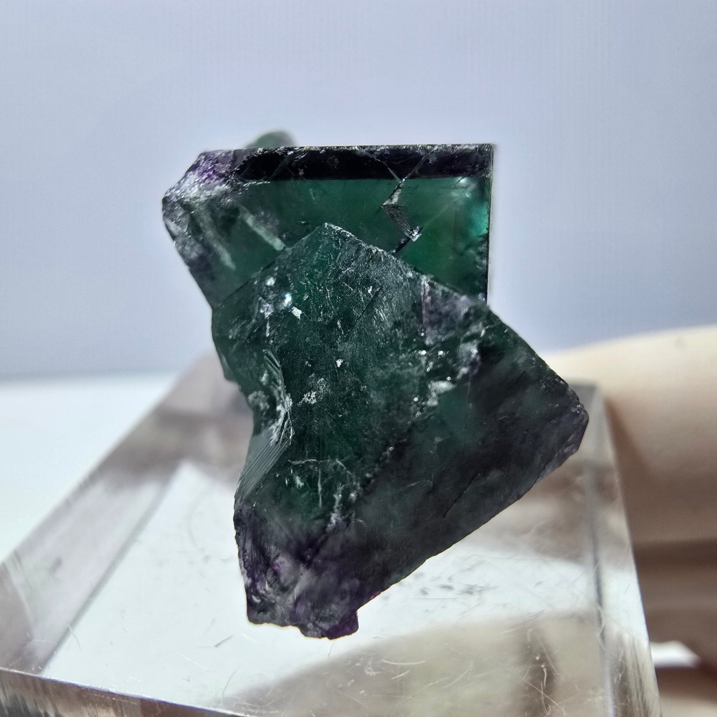 Phantom Fluorit Würfel Stufe, lila grün Okorusu, Namibia 29*20*14mm