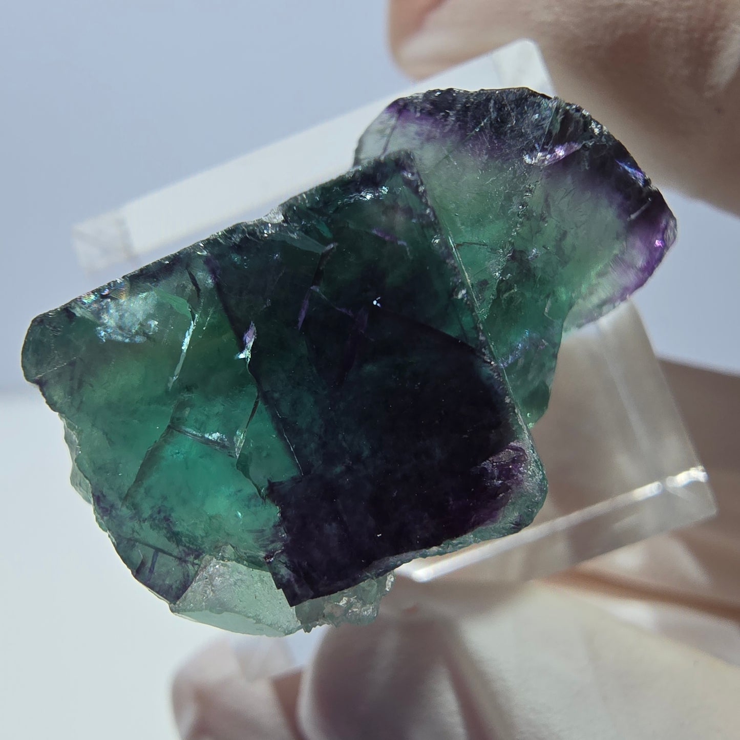 Phantom Fluorit Würfel Stufe, lila grün Okorusu, Namibia 29*20*14mm