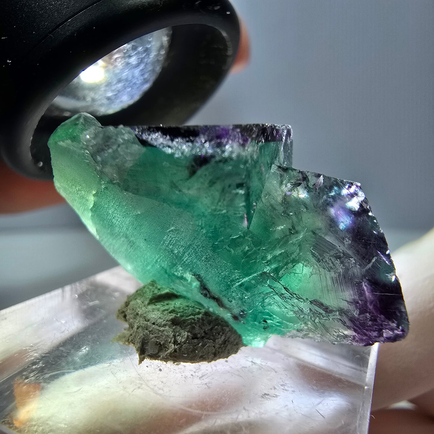 Phantom Fluorit Würfel Stufe, lila grün Okorusu, Namibia 29*20*14mm