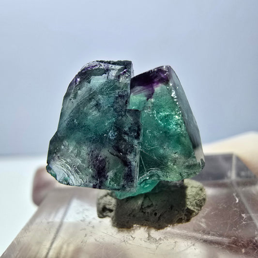 Phantom Fluorit Würfel Stufe, lila grün Okorusu, Namibia 18*12*11mm
