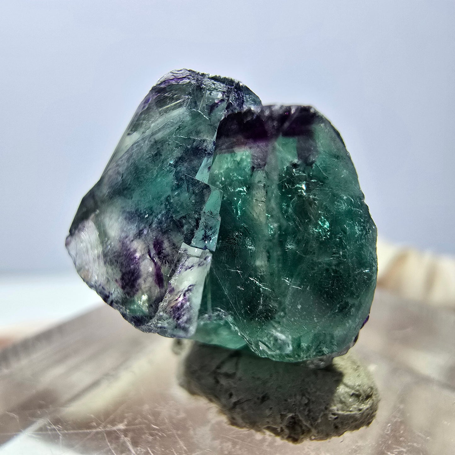 Phantom Fluorit Würfel Stufe, lila grün Okorusu, Namibia 18*12*11mm