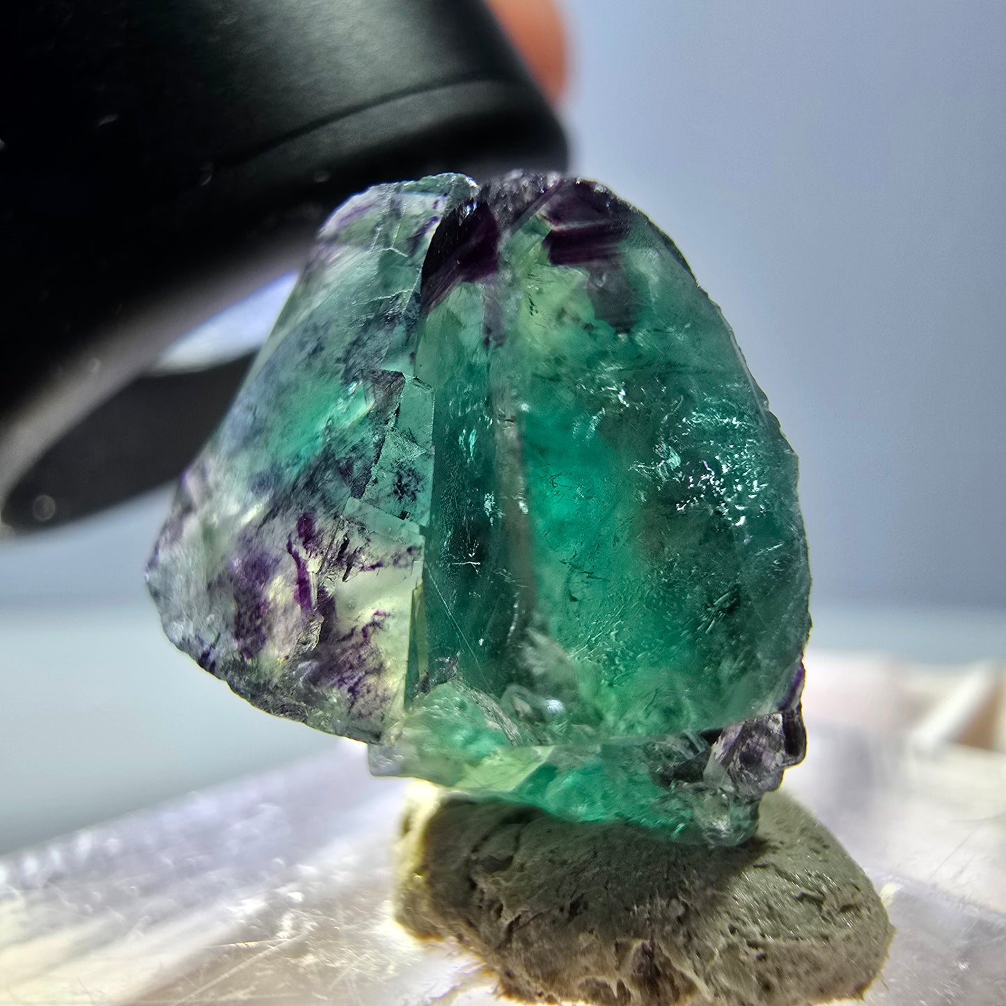 Phantom Fluorit Würfel Stufe, lila grün Okorusu, Namibia 18*12*11mm