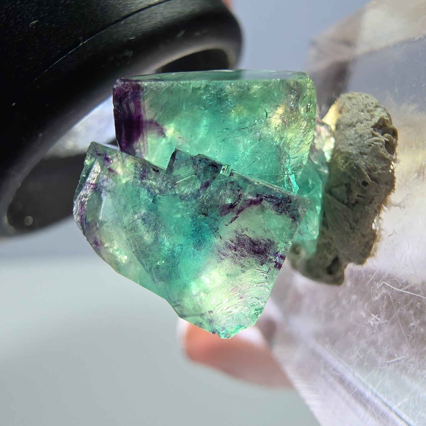Phantom Fluorit Würfel Stufe, lila grün Okorusu, Namibia 18*12*11mm