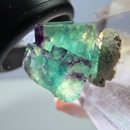Phantom Fluorit Würfel Stufe, lila grün Okorusu, Namibia 18*12*11mm