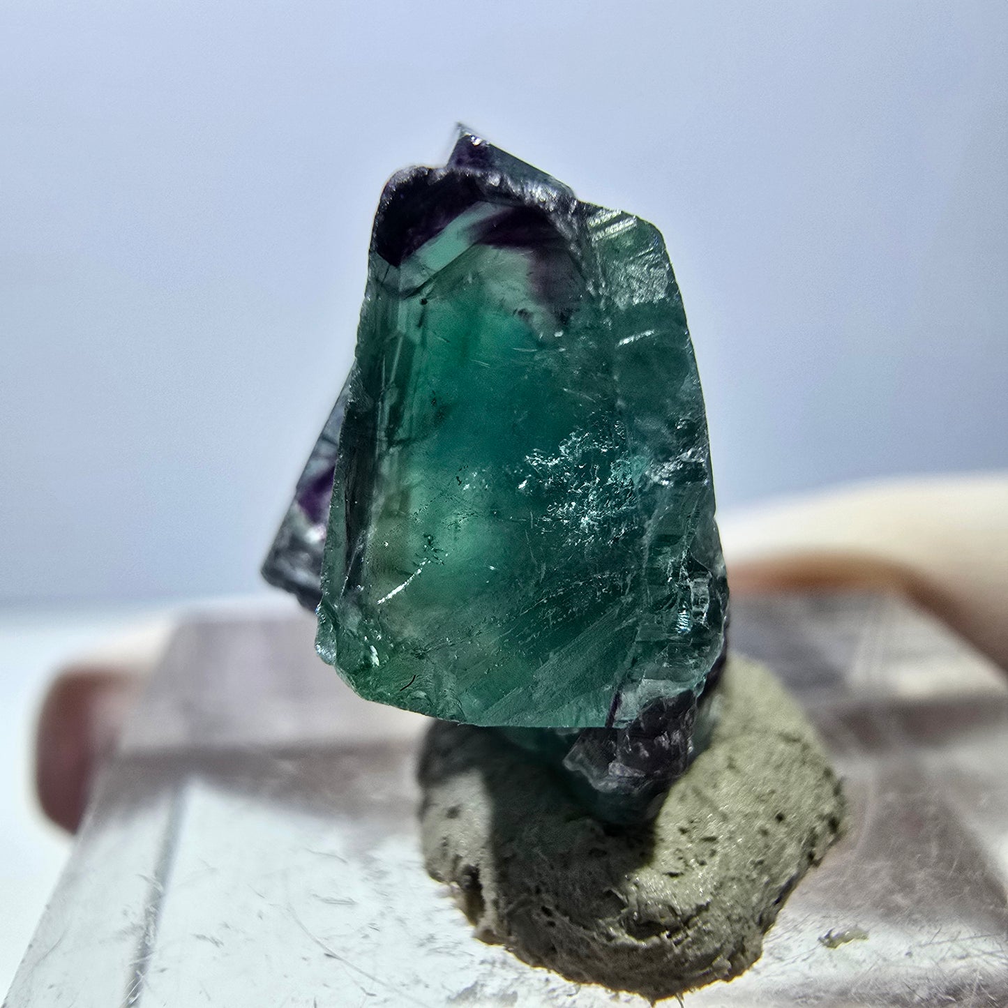 Phantom Fluorit Würfel Stufe, lila grün Okorusu, Namibia 18*12*11mm