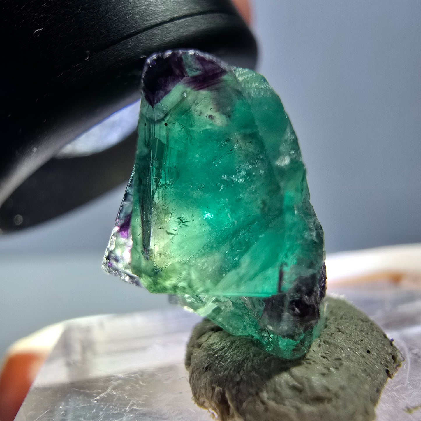 Phantom Fluorit Würfel Stufe, lila grün Okorusu, Namibia 18*12*11mm