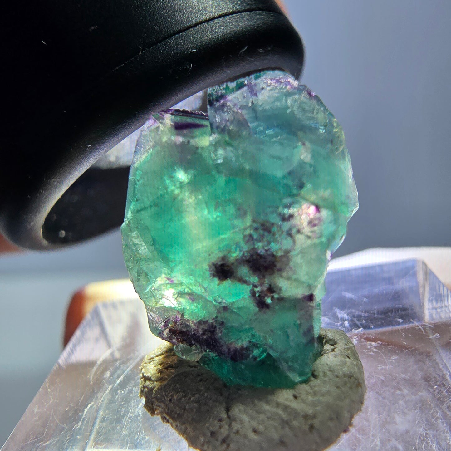 Phantom Fluorit Würfel Stufe, lila grün Okorusu, Namibia 18*12*11mm