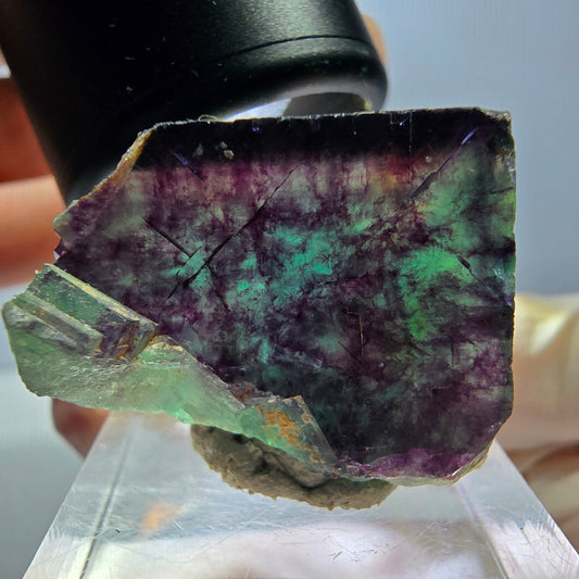 Phantom Fluorit Würfel Stufe, lila grün Okorusu, Namibia 29*26*20mm