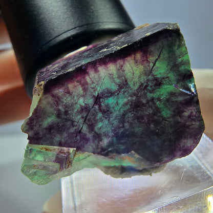 Phantom Fluorit Würfel Stufe, lila grün Okorusu, Namibia 29*26*20mm