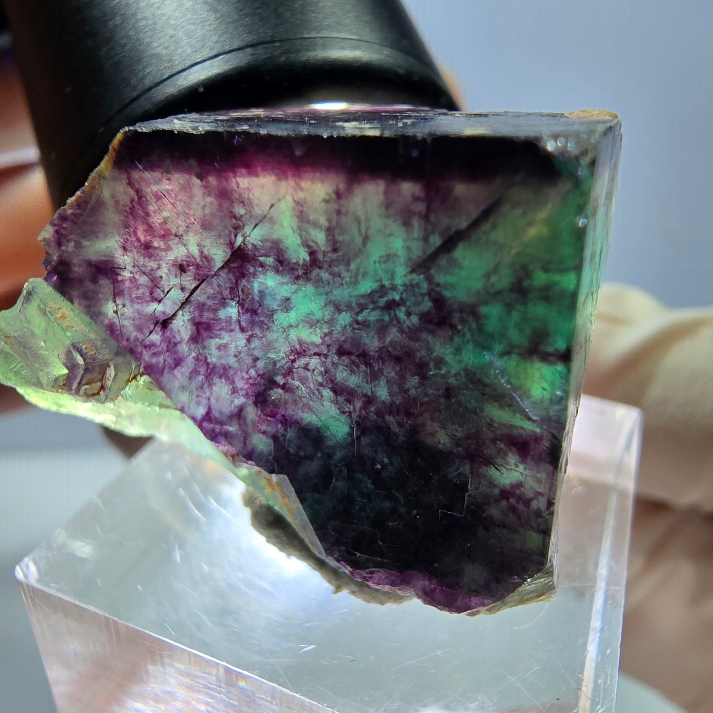 Phantom Fluorit Würfel Stufe, lila grün Okorusu, Namibia 29*26*20mm