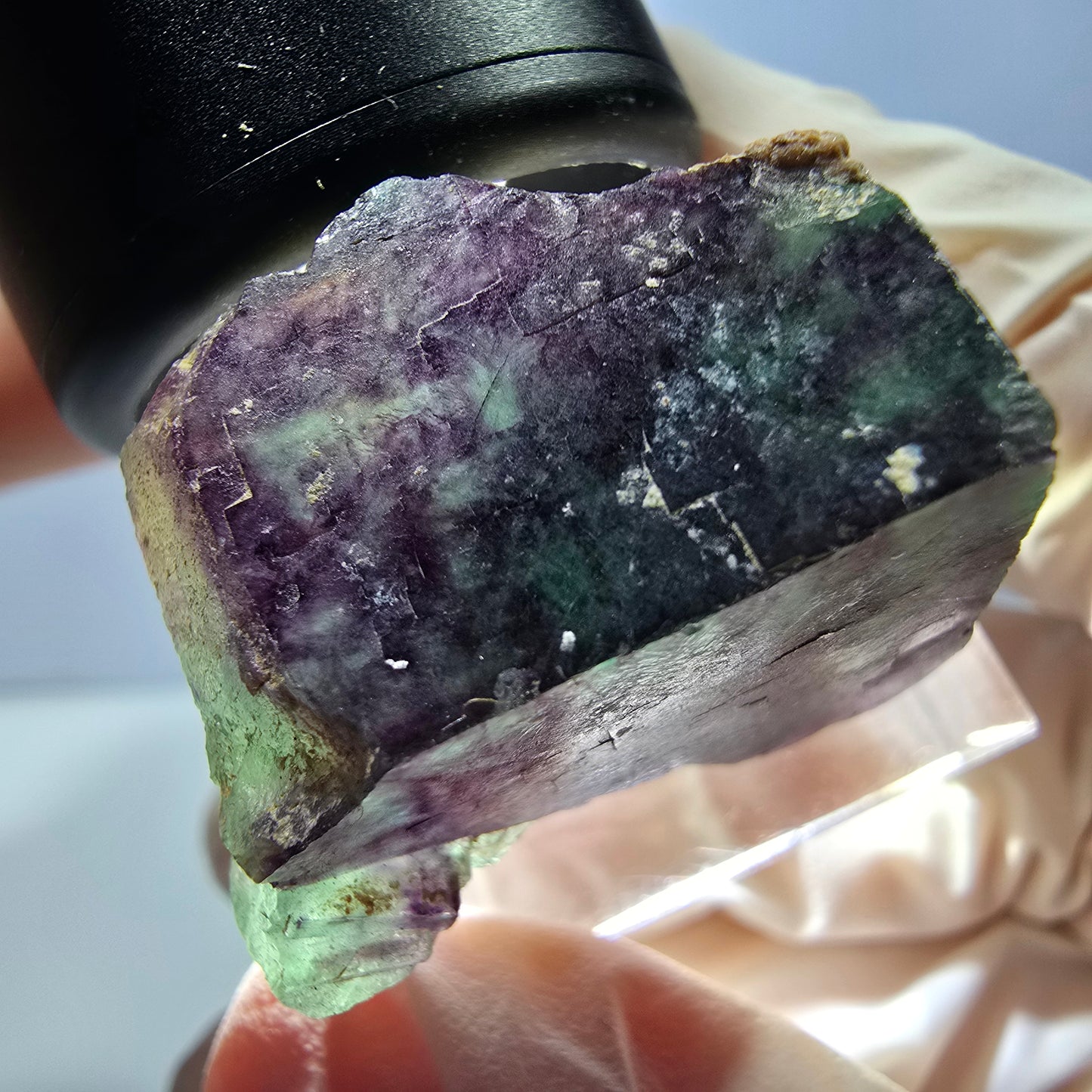 Phantom Fluorit Würfel Stufe, lila grün Okorusu, Namibia 29*26*20mm