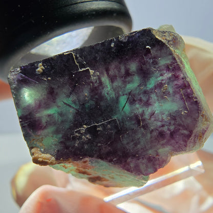 Phantom Fluorit Würfel Stufe, lila grün Okorusu, Namibia 29*26*20mm